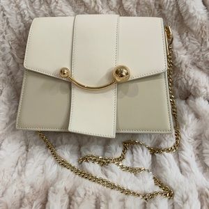 Strathberry box crescent bag - vanilla/white